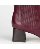 Chelsea boots en Cuir Merced rouge bordeaux - Talon 4.5 cm